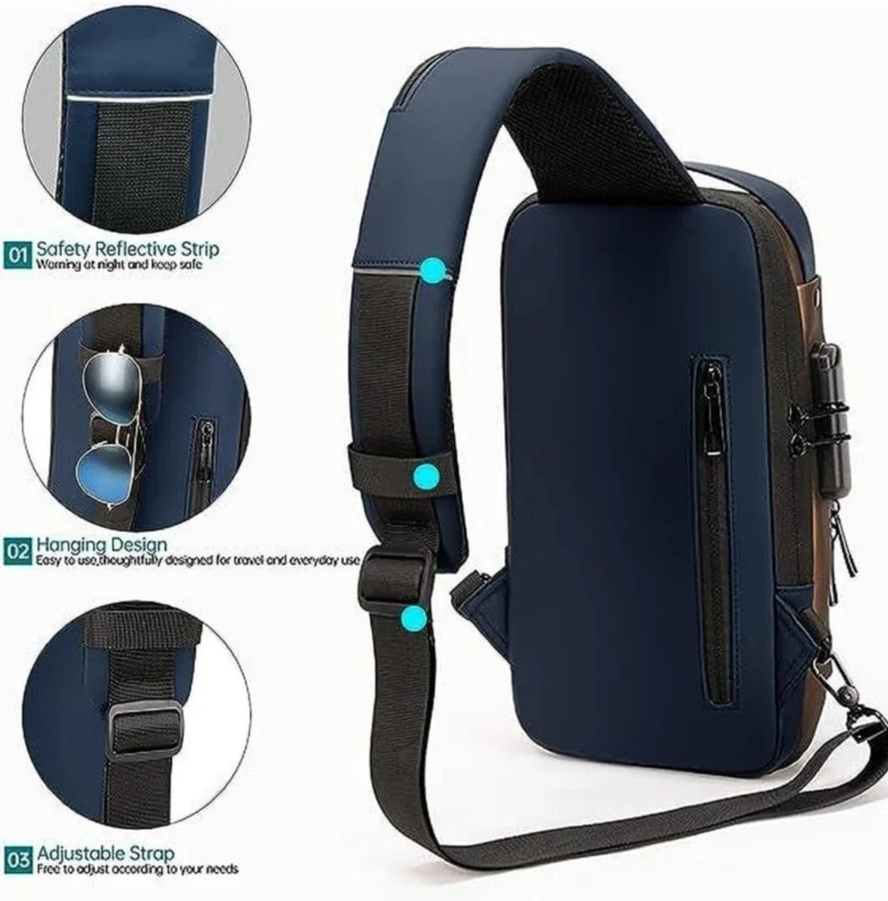PU Leather Unisex Crossbody Sling Bag